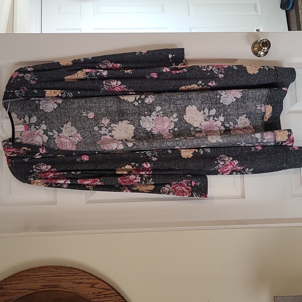 Long floral cardigan